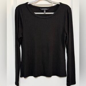 White House Black Market Forme Sparkly Black Long Sleeve Top